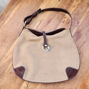 EQUIPAGE PARIS Vintage Brown Cowhide Leather Shoulder Purse Bag
